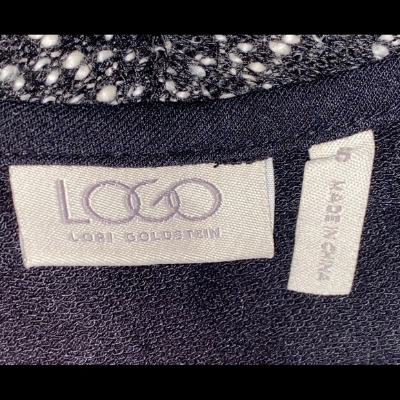 LOGO By Lori Goldstein Boucle Flyaway Cardigan Small - Picture 6 of 7